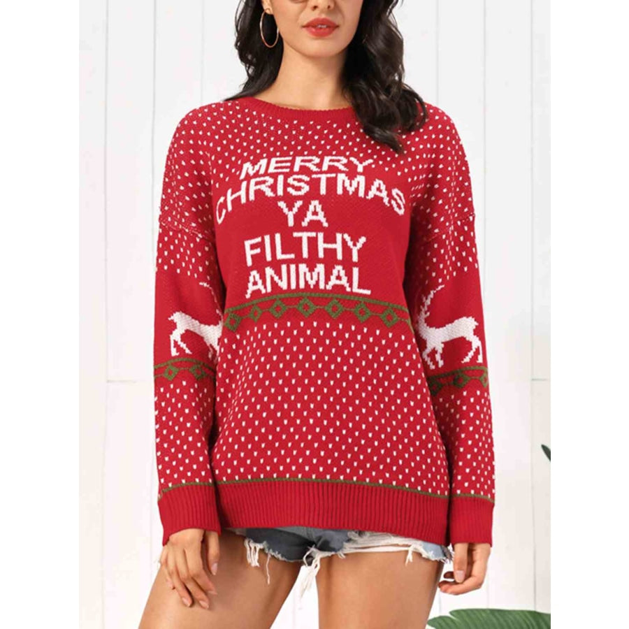 Christmas Element Round Neck Sweater