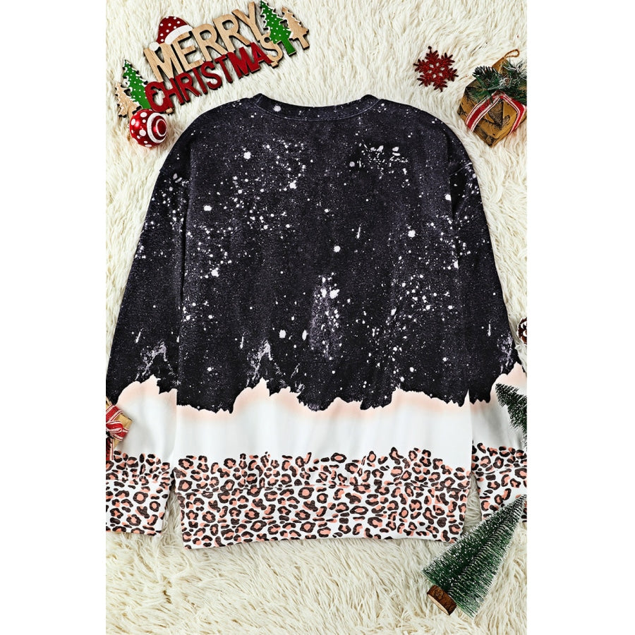 CHRISTMAS Graphic Leopard Sweatshirt