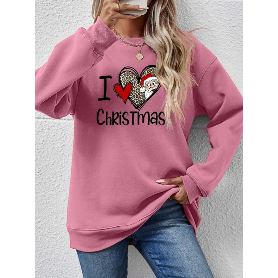 CHRISTMAS Graphic Round Neck Sweatshirt Moonlit Mauve / S