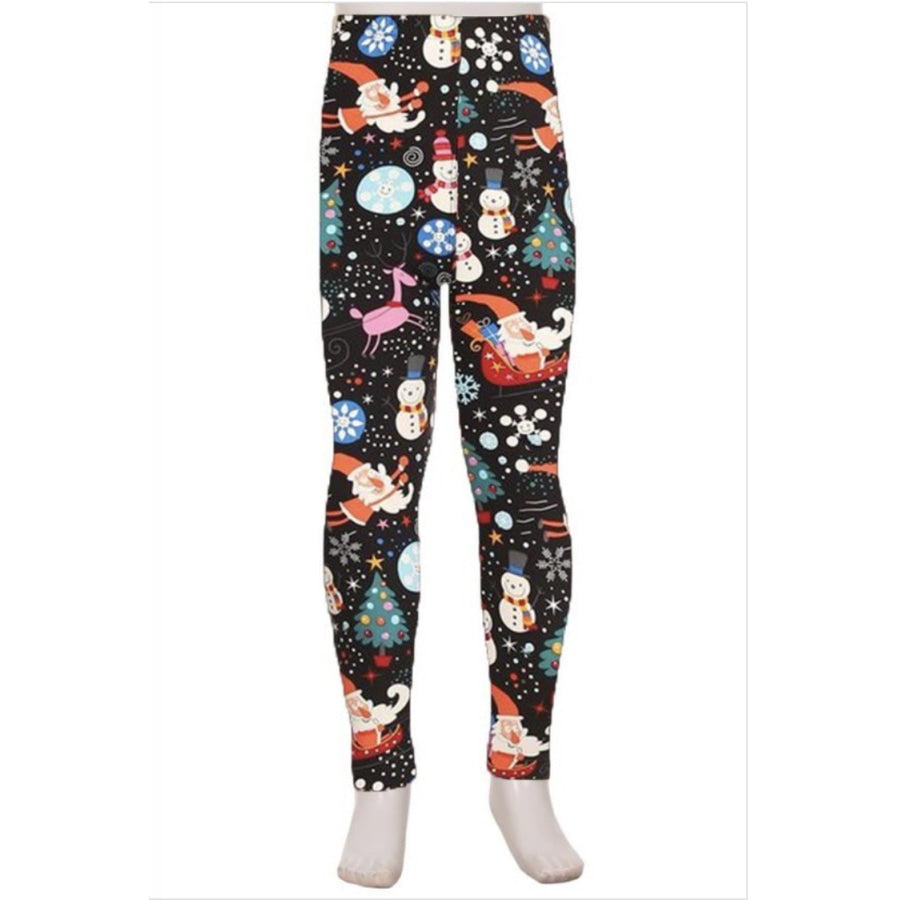 Christmas Leggings and Pyjama Pants for the Family! S/M Kids / Christmas Black Leggings