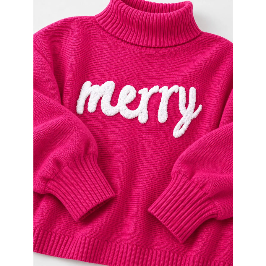 Christmas Letter Turtleneck Sweater Apparel and Accessories