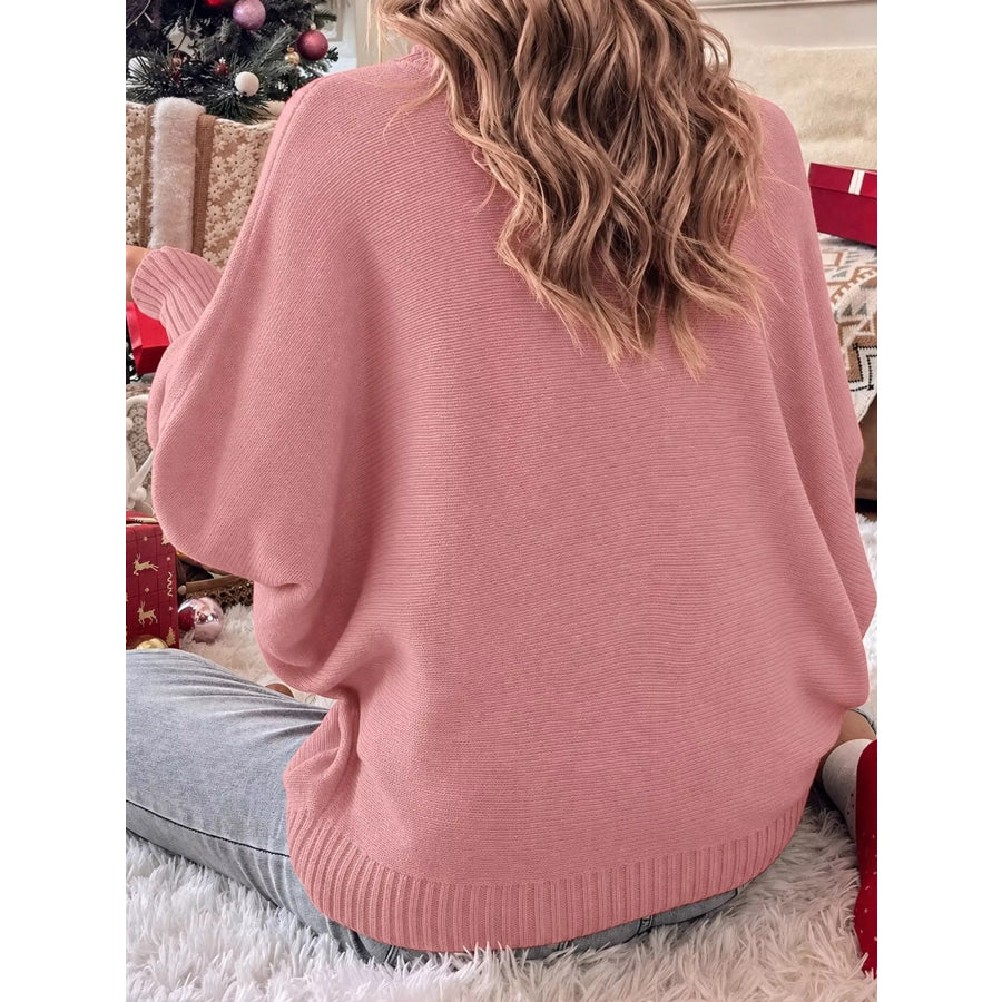 Christmas Letter Turtleneck Sweater Apparel and Accessories