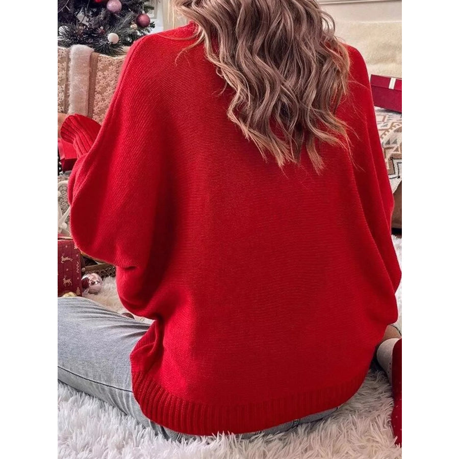 Christmas Letter Turtleneck Sweater Apparel and Accessories