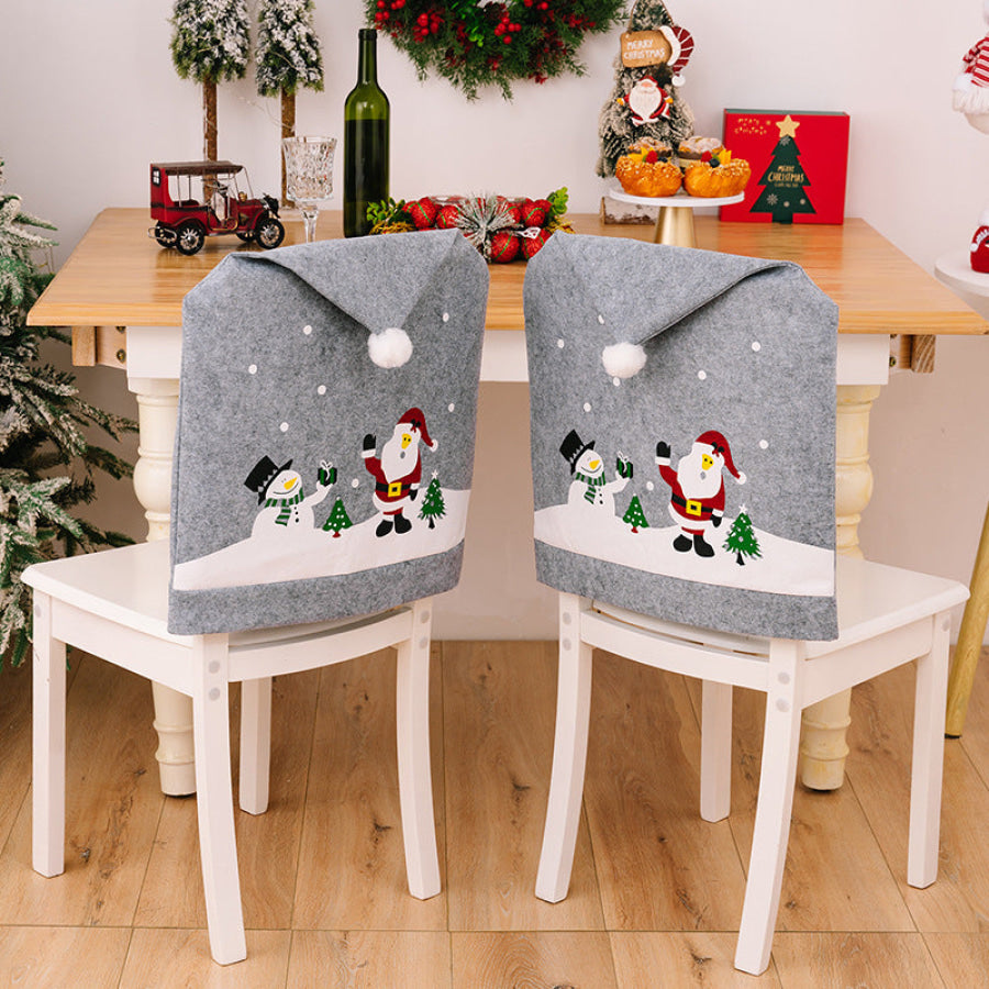 Christmas Pattern Chair Cover Gray / One Size Apparel and Accessories