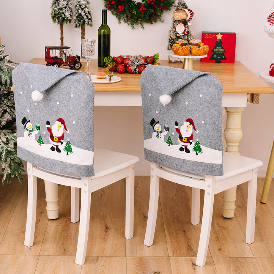 Christmas Pattern Chair Cover Gray / One Size Apparel and Accessories