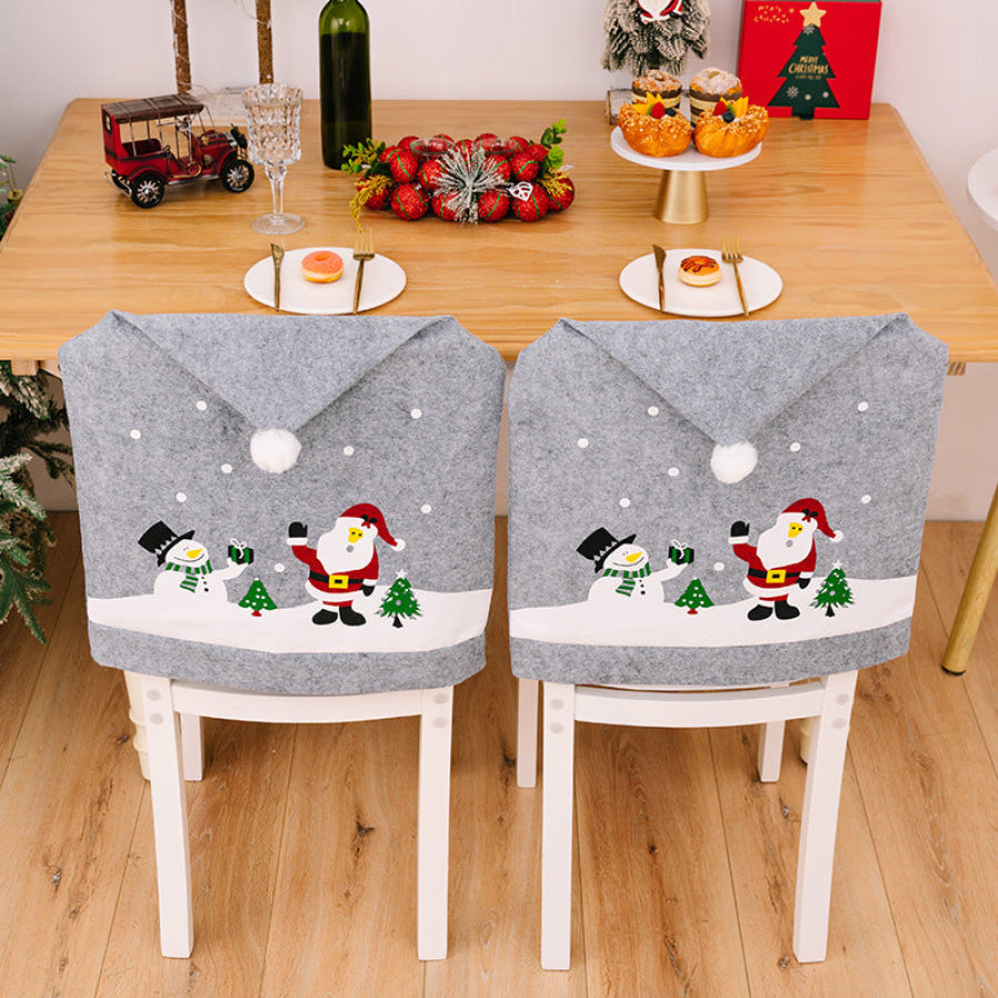 Christmas Pattern Chair Cover Gray / One Size Apparel and Accessories