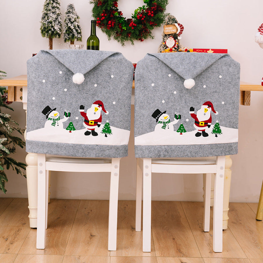 Christmas Pattern Chair Cover Gray / One Size Apparel and Accessories