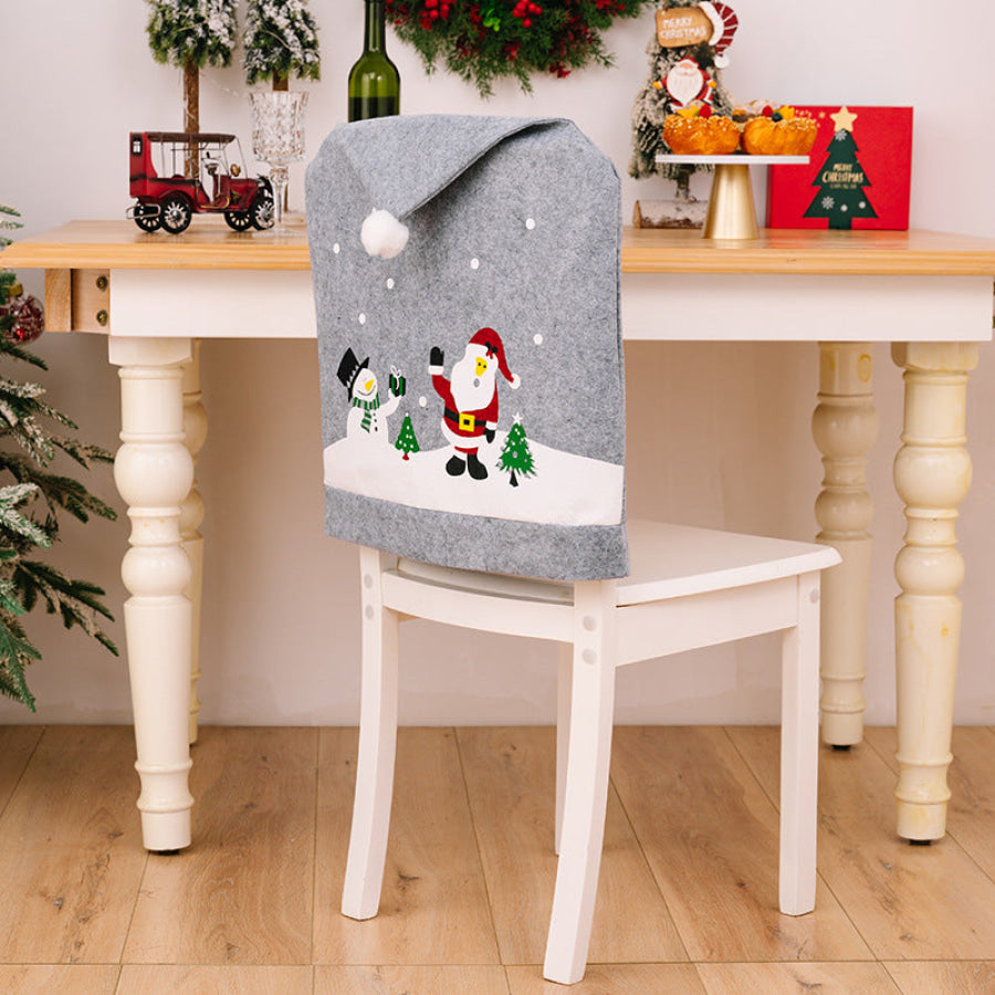 Christmas Pattern Chair Cover Gray / One Size Apparel and Accessories