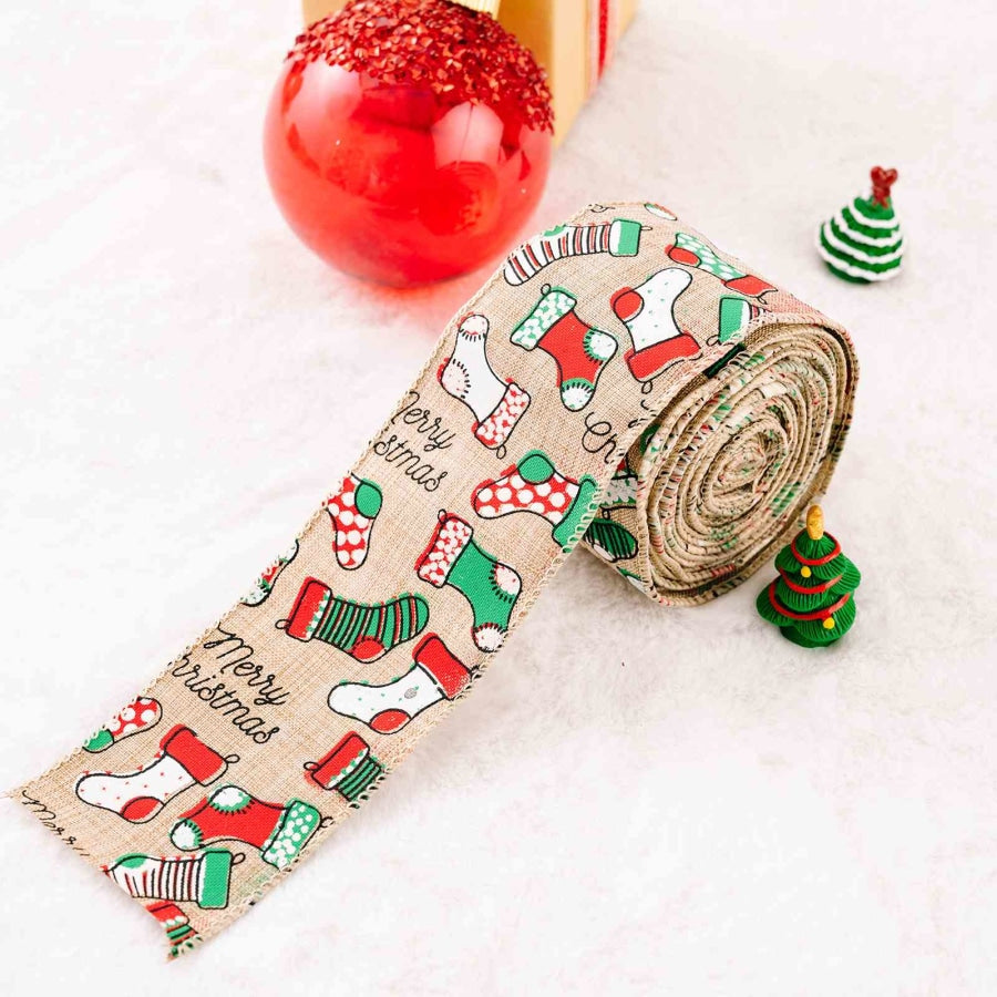 Christmas Polyester Ribbon Style A / One Size