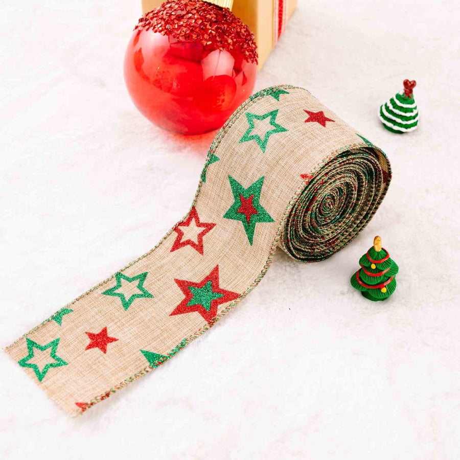 Christmas Polyester Ribbon Style C / One Size