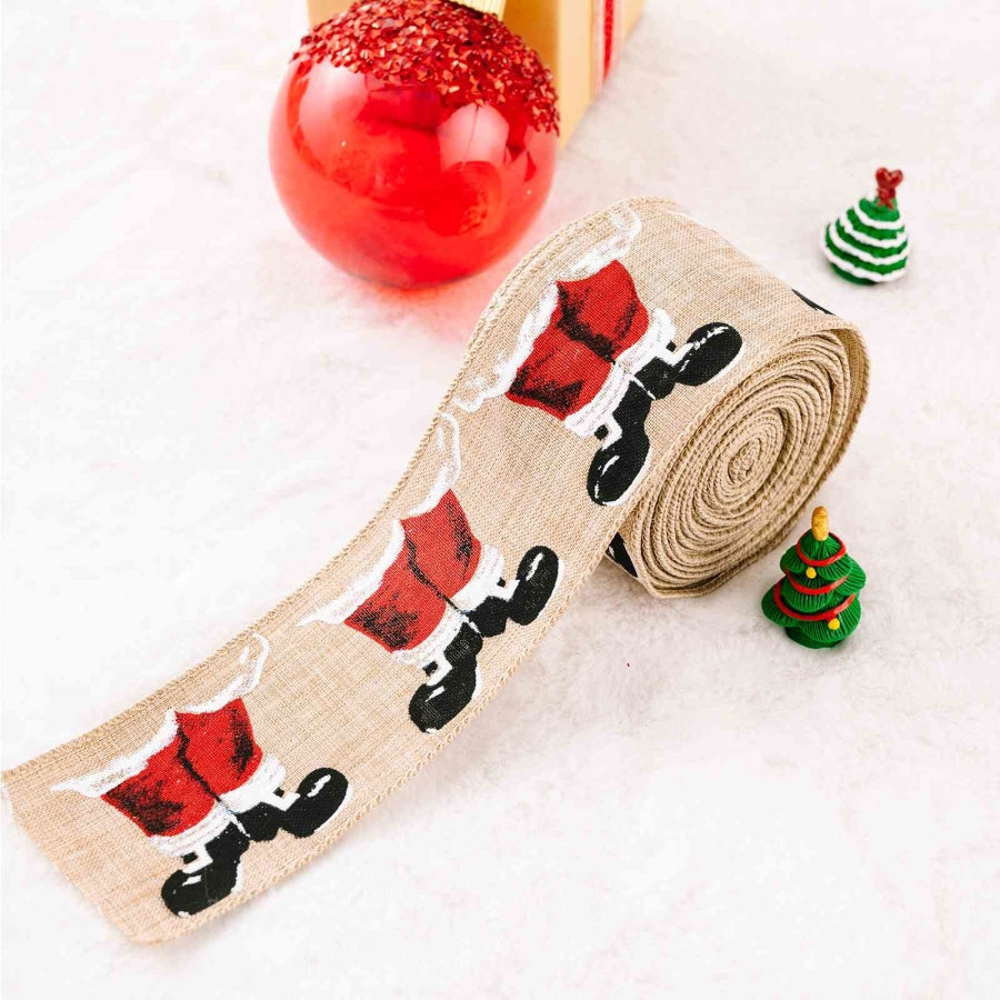 Christmas Polyester Ribbon Style E / One Size