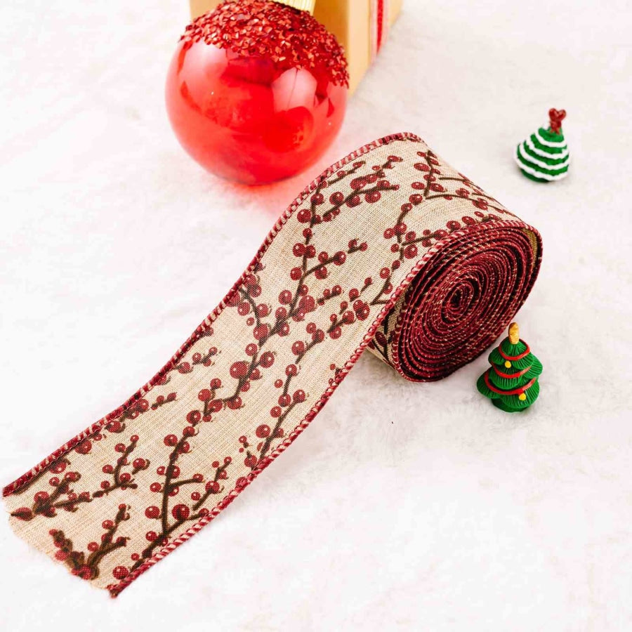 Christmas Polyester Ribbon Style F / One Size