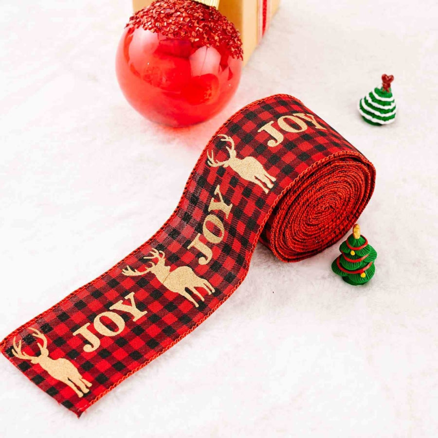 Christmas Polyester Ribbon Style G / One Size
