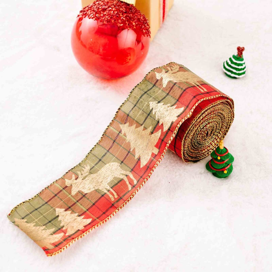 Christmas Polyester Ribbon Style H / One Size