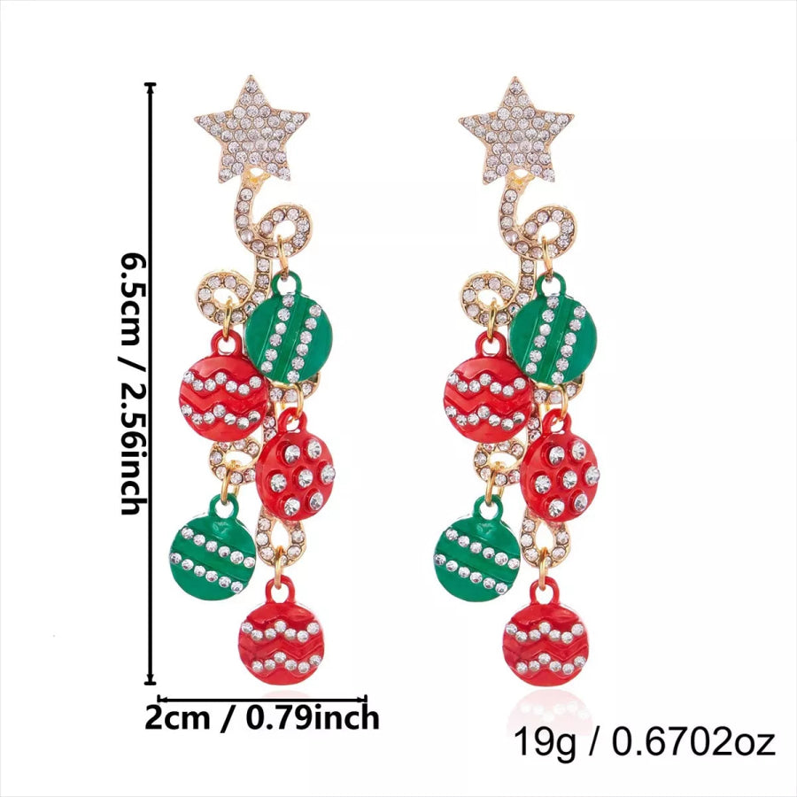Christmas Rhinestone Earrings Apparel and Accessories