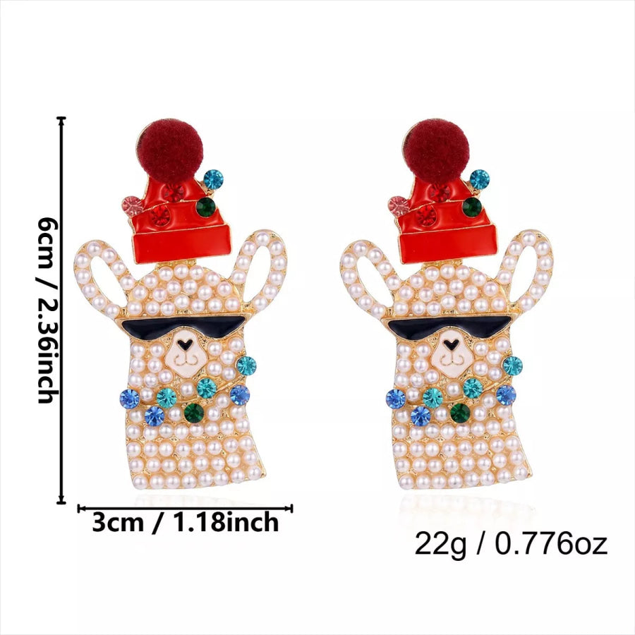 Christmas Rhinestone Earrings Apparel and Accessories