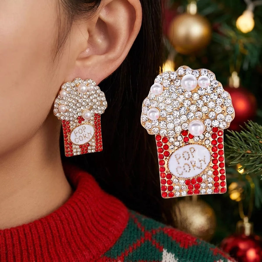 Christmas Rhinestone Earrings Style A / onesize Apparel and Accessories