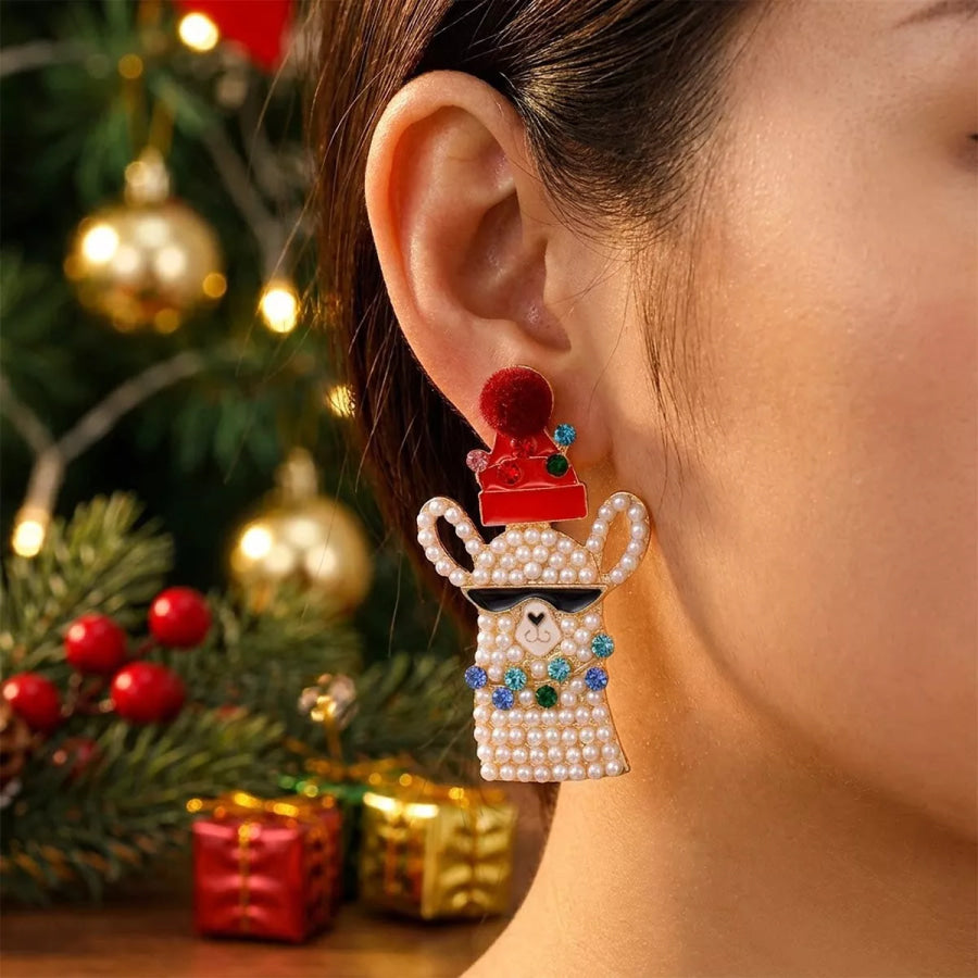 Christmas Rhinestone Earrings Style E / onesize Apparel and Accessories