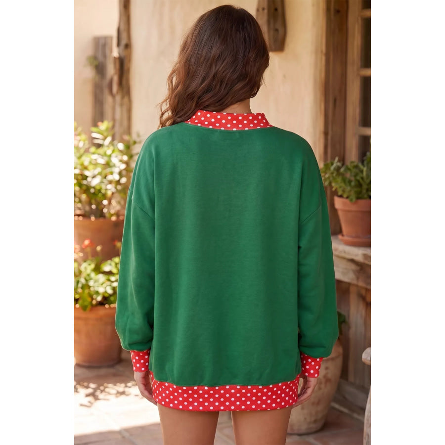 Christmas Sequin Merry Slogan Tunic Holiday Sweatshirt Apparel and Accessories