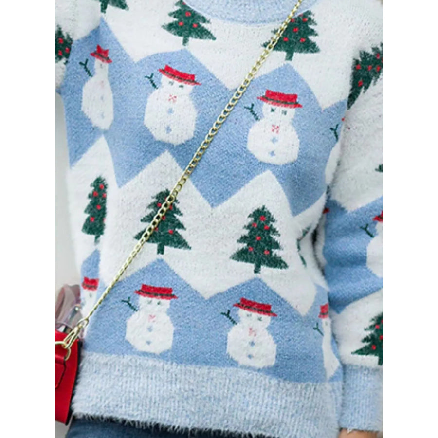 Christmas Snowman Dropped Shoulder Sweater Apparel and Accessories