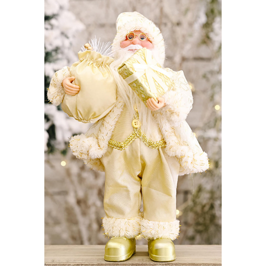 Christmas Standing Santa Claus Figure Beige / One Size Apparel and Accessories