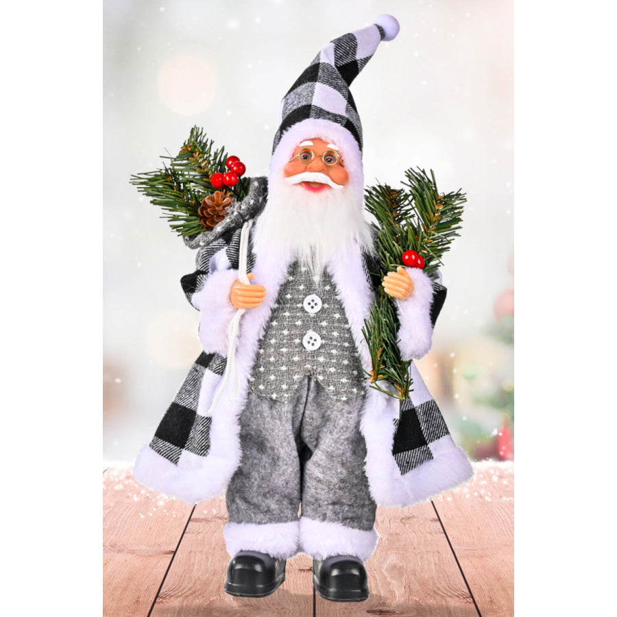 Christmas Standing Santa Claus Figure Gray / One Size Apparel and Accessories