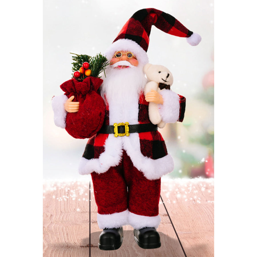 Christmas Standing Santa Claus Figure Red / One Size Apparel and Accessories