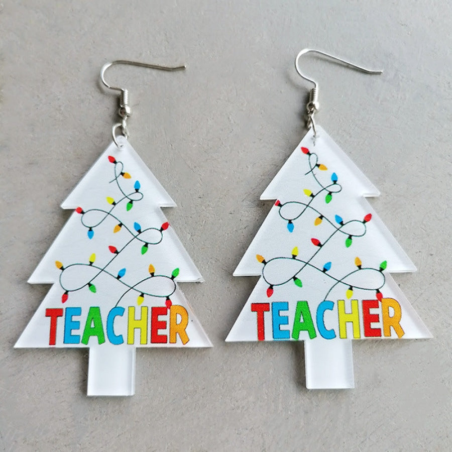 Christmas Themed Acrylic Dangle Earrings Style A / One Size