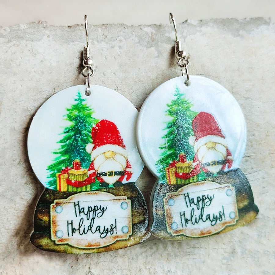 Christmas Themed Acrylic Dangle Earrings Style B / One Size