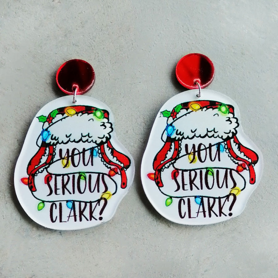 Christmas Themed Acrylic Dangle Earrings Style B / One Size