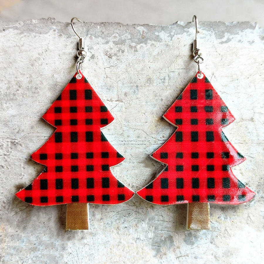 Christmas Themed Acrylic Dangle Earrings Style D / One Size