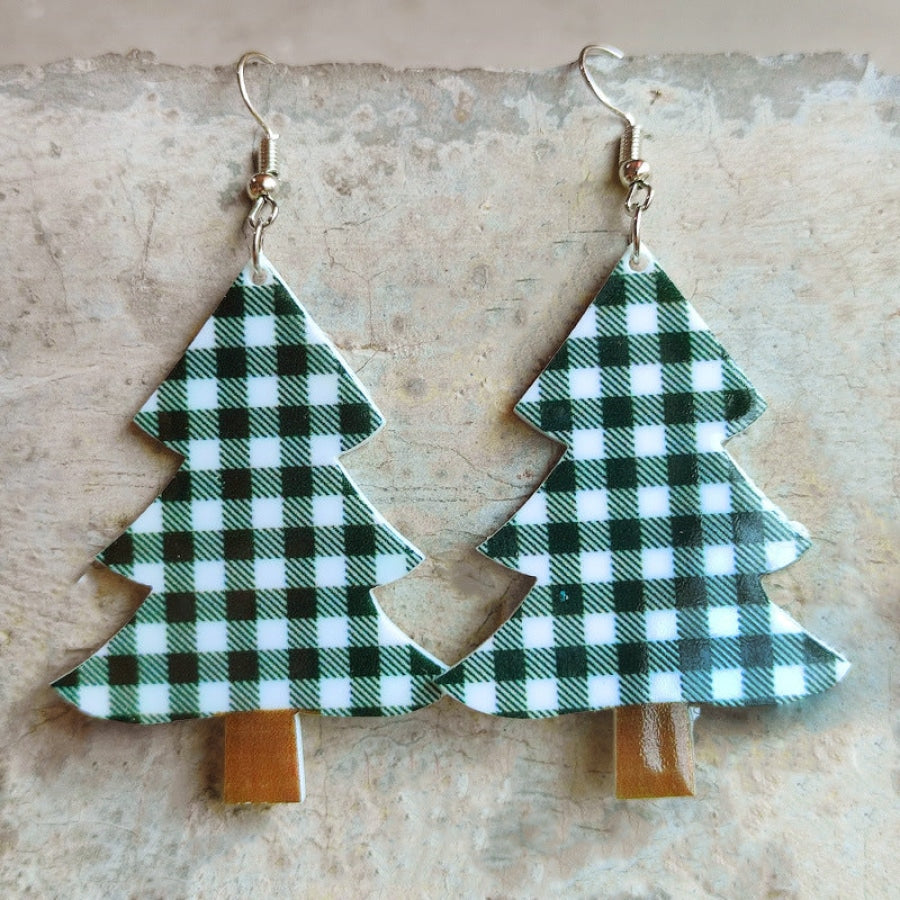 Christmas Themed Acrylic Dangle Earrings Style F / One Size