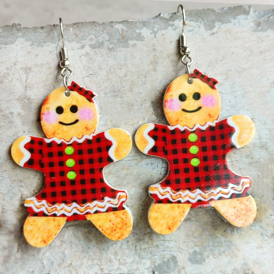 Christmas Themed Acrylic Dangle Earrings Style H / One Size