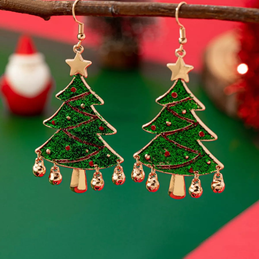 Christmas Tree Dangle Earrings Apparel and Accessories