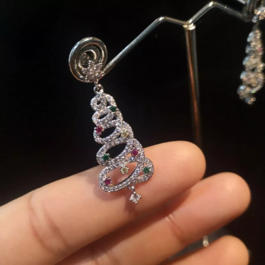 Christmas Tree Dangle Earrings Apparel and Accessories