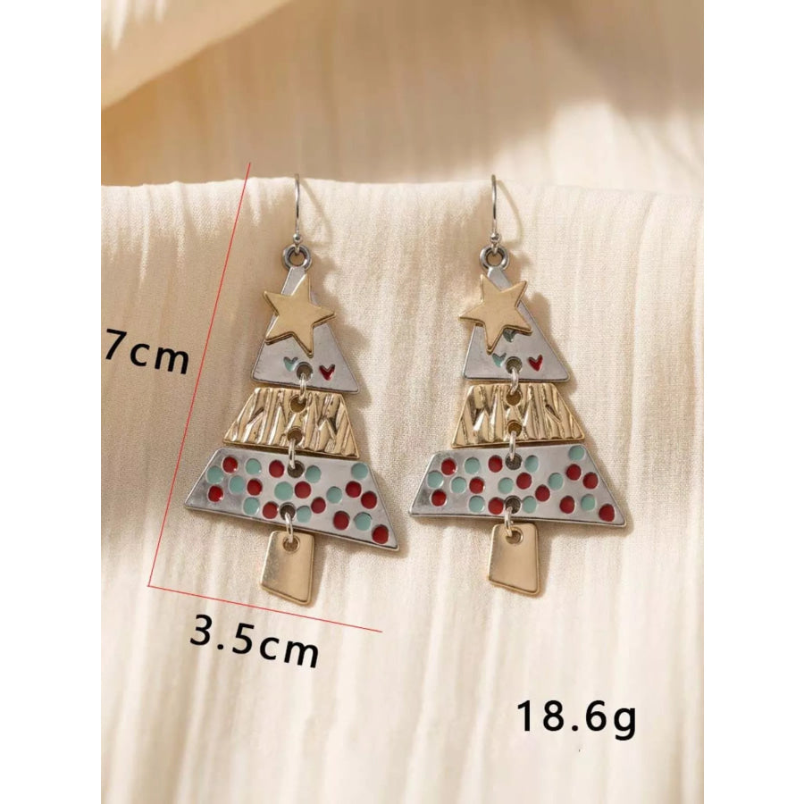 Christmas Tree Dangle Earrings Gold / onesize Apparel and Accessories