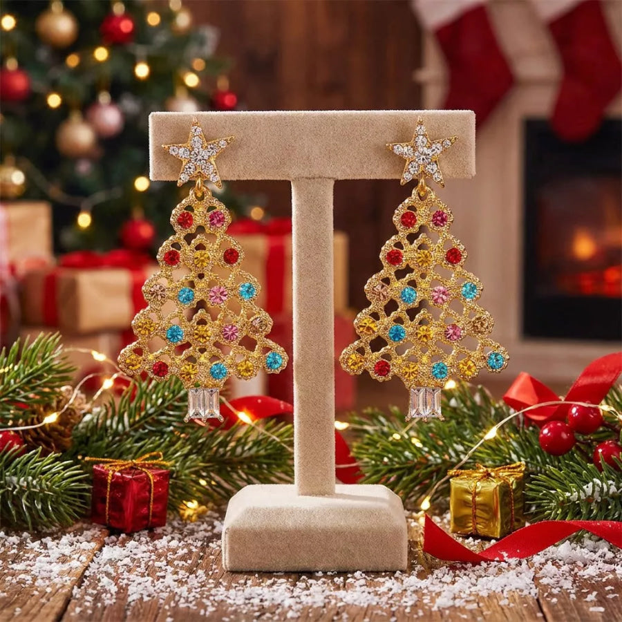 Christmas Tree Dangle Earrings Mint Blue / onesize Apparel and Accessories