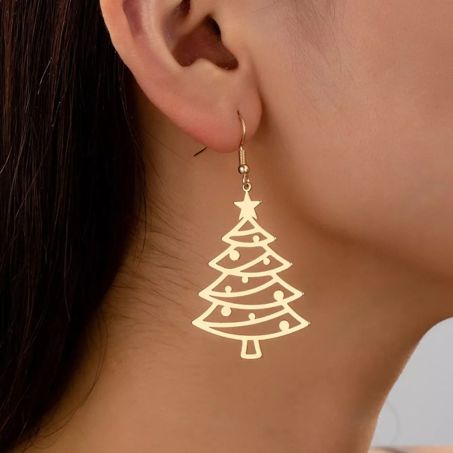 Christmas Tree Dangle Earrings Style E / One Size Apparel and Accessories