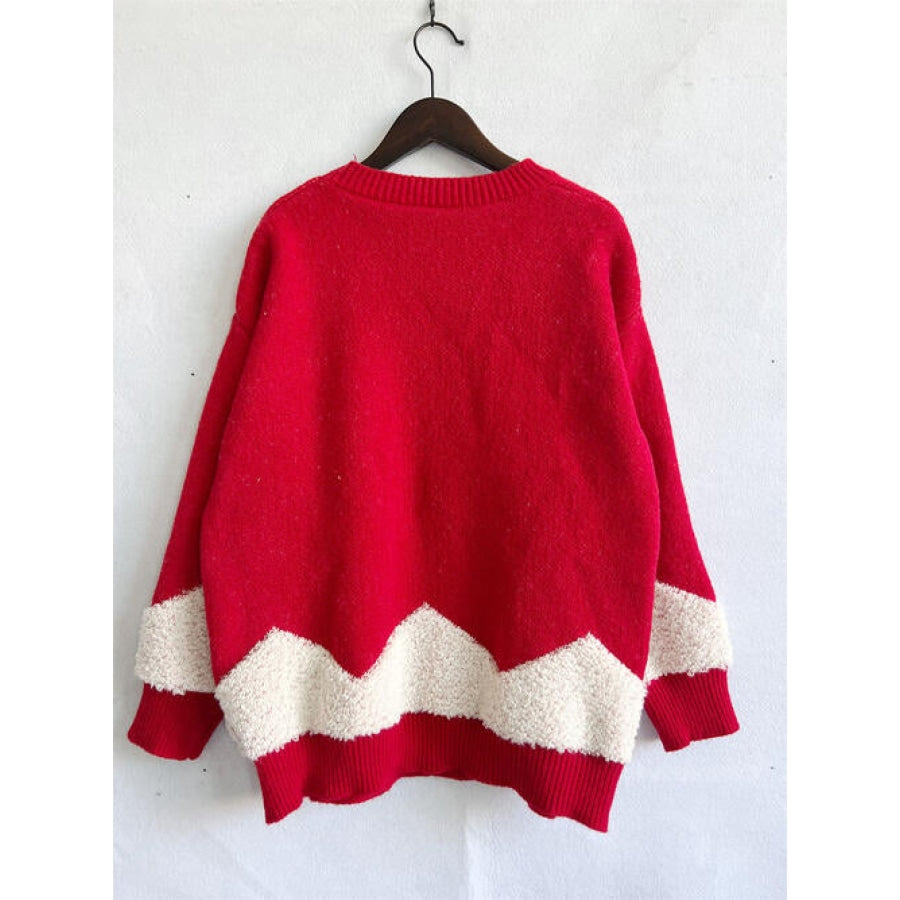 Christmas Tree Graphic Dropped Shoulder Sweater Clothing