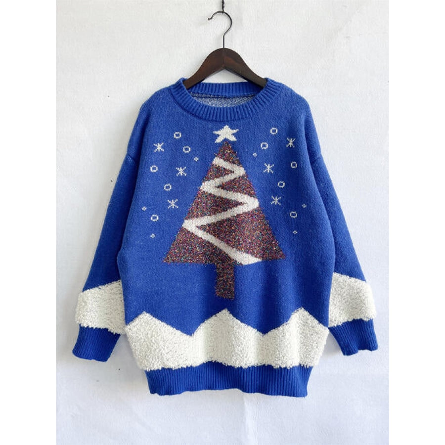 Christmas Tree Graphic Dropped Shoulder Sweater Clothing