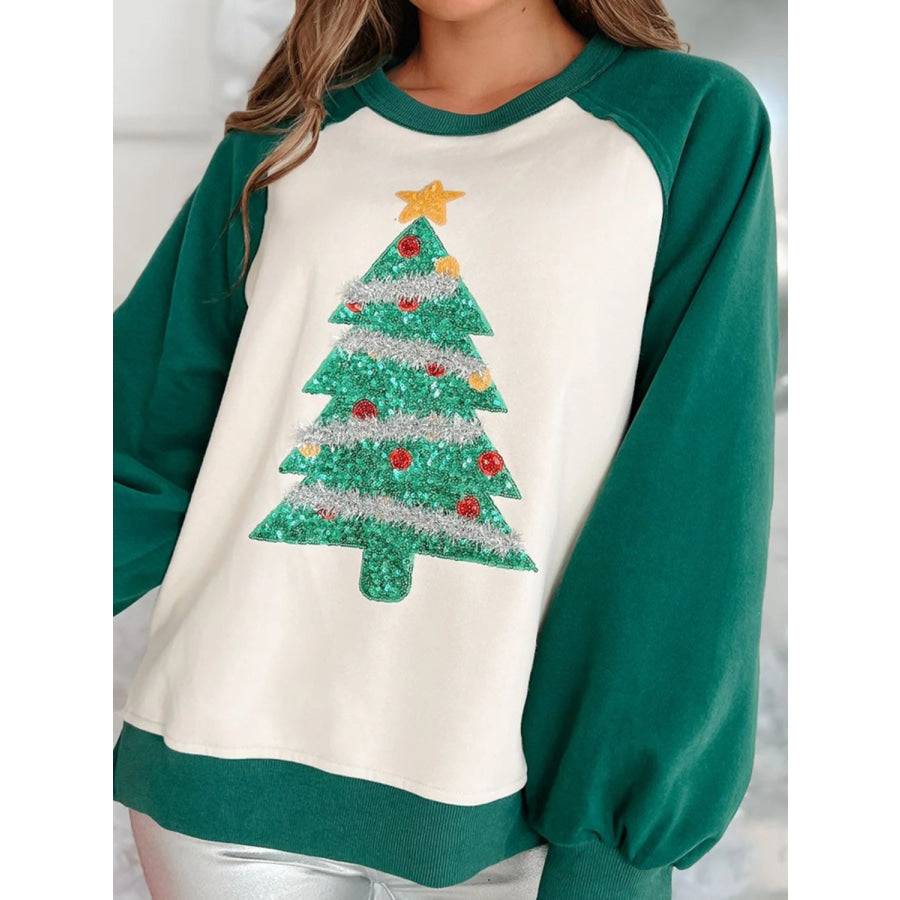 Christmas Tree Long Sleeve Sweatshirt Apparel and Accessories