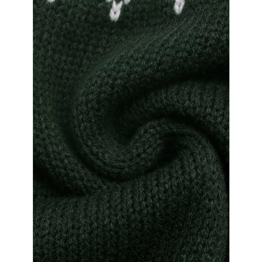 Christmas Tree Pattern Round Neck Sweater Apparel and Accessories