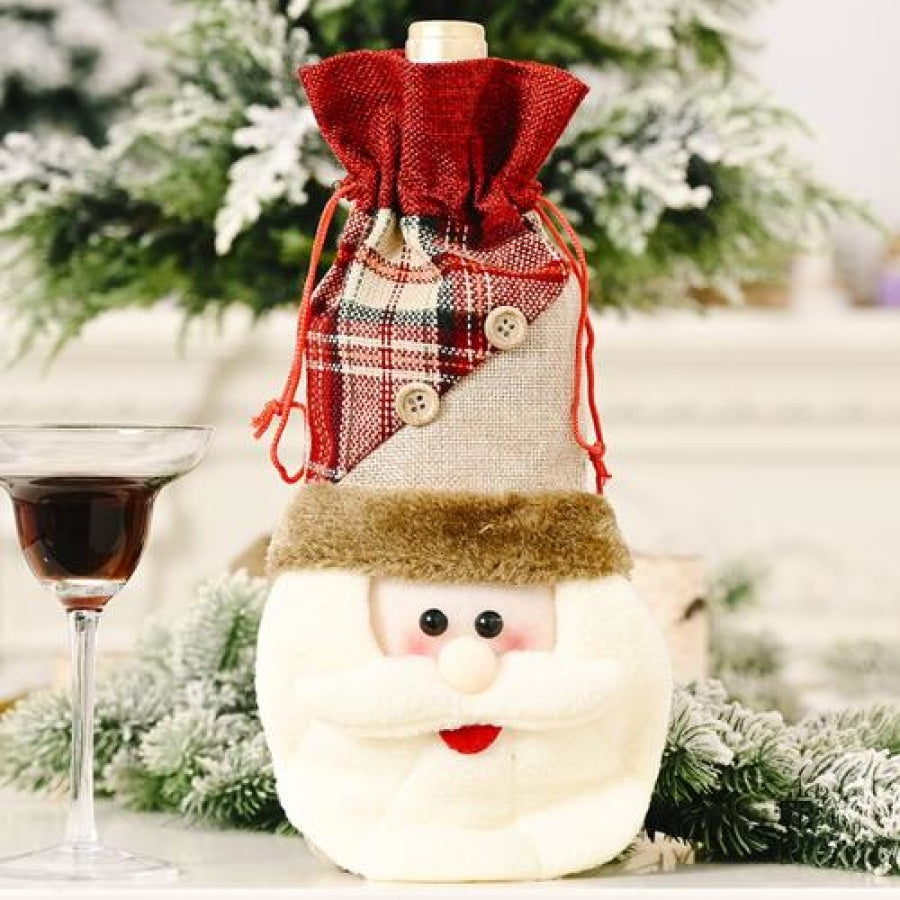 Christmas Wine Bottle Cover Style A / One Size