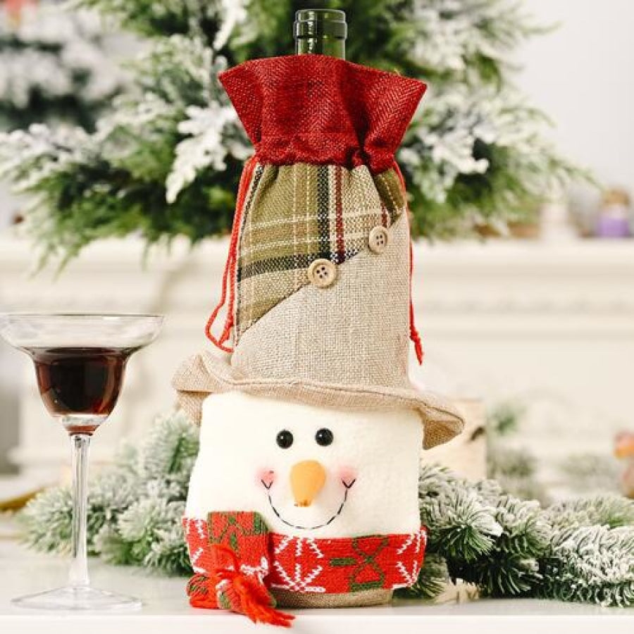 Christmas Wine Bottle Cover Style B / One Size