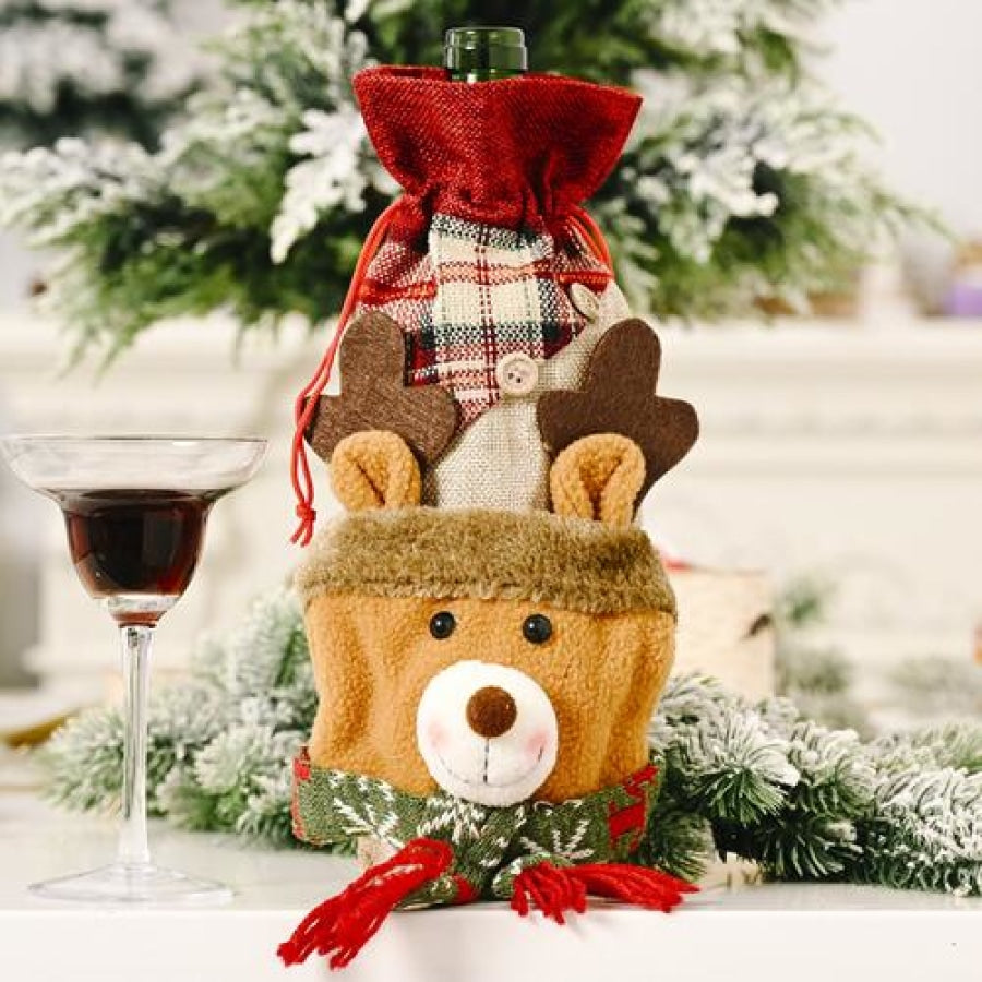 Christmas Wine Bottle Cover Style C / One Size