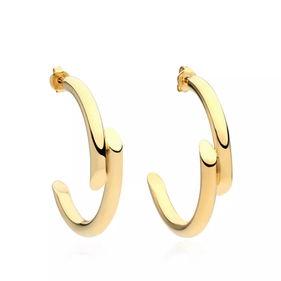 Chunky C-Hoop Earrings Gold / One Size Apparel and Accessories