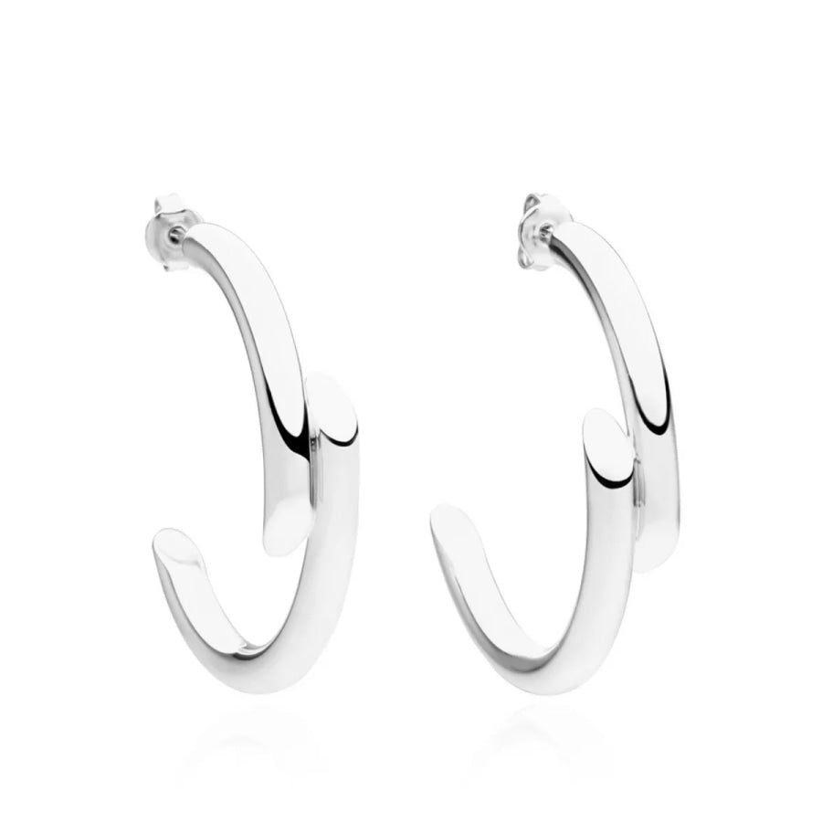 Chunky C-Hoop Earrings Silver / One Size Apparel and Accessories