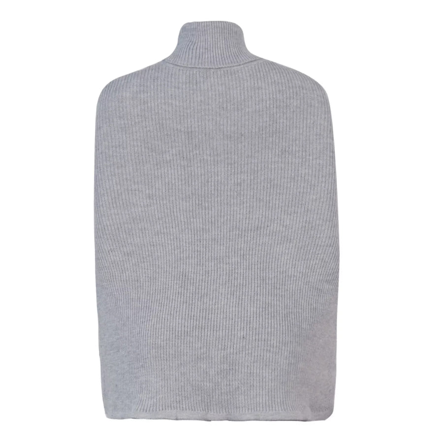 Chunky Cable Knit Turtleneck Poncho Cover Up Apparel and Accessories