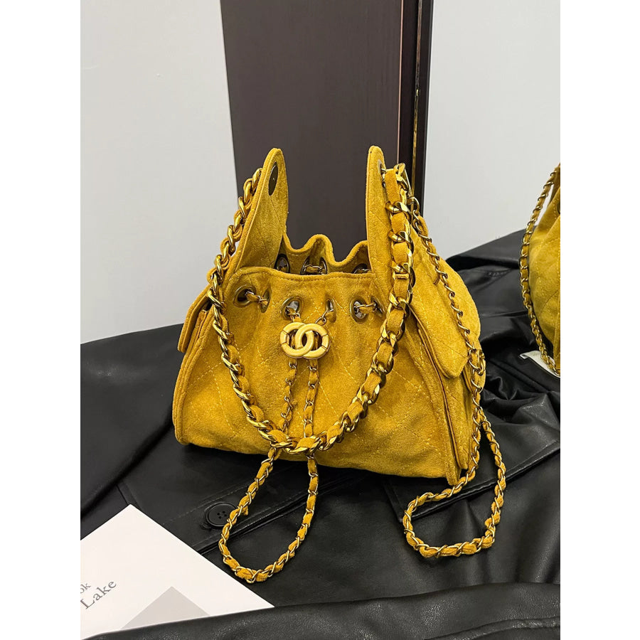 Chunky Gold Chain Strap Crossbody Bag Yellow / onesize Apparel and Accessories