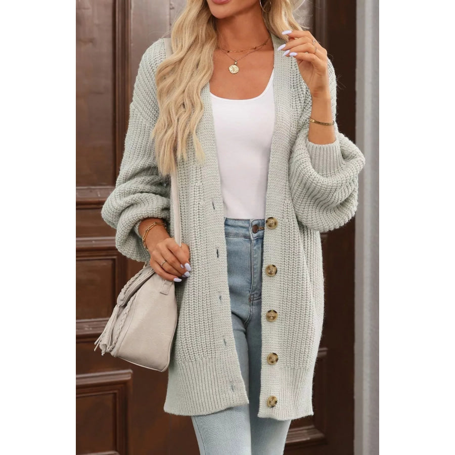 Chunky Knit Button-Down Cardigan Apparel and Accessories